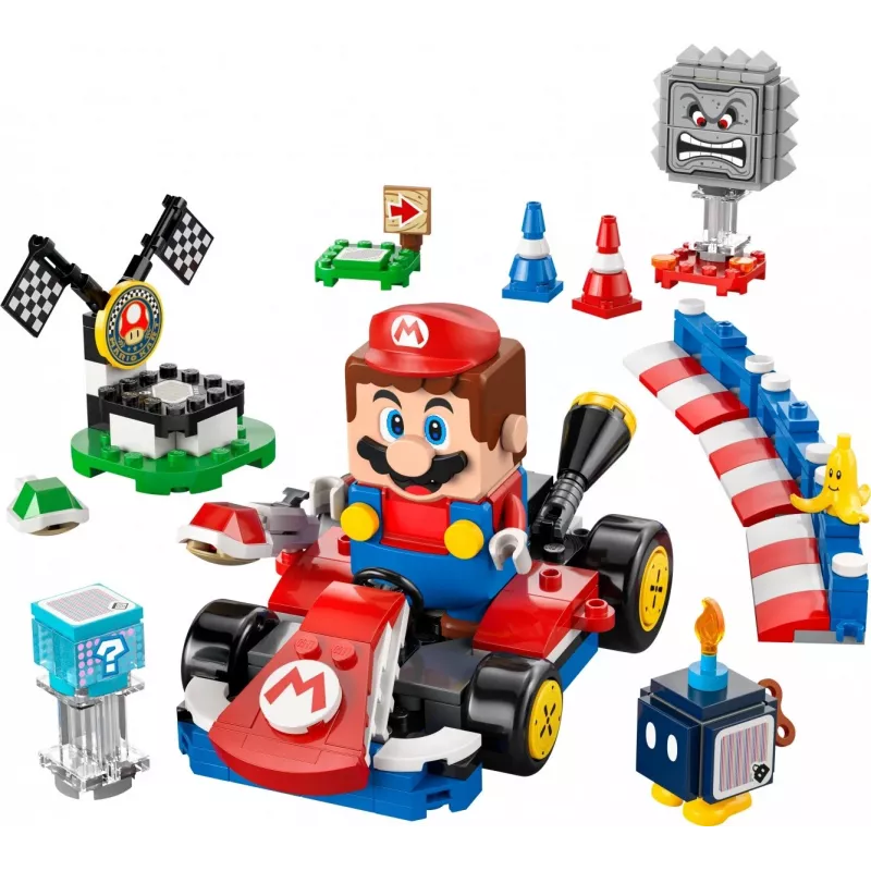 Brinquedo de construção LEGO 72043 Super Mario – Mario Kart interativo com kart padrão