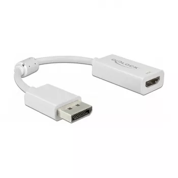 Adaptador de cabo de vídeo DeLOCK 63936 DisplayPort para HDMI 0,1m Branco