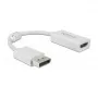 Adaptador de cabo de vídeo DeLOCK 63936 DisplayPort para HDMI 0,1m Branco