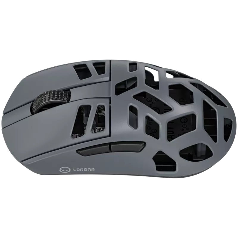 Rato gaming sem fios LORGAR MSE90W, liga de magnésio Elite, cinzento escuro