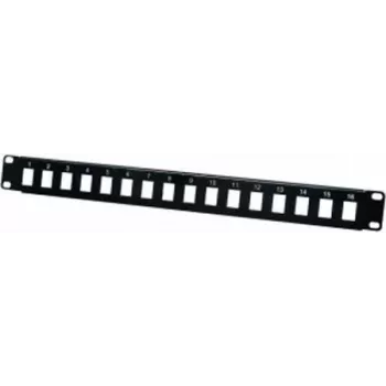 Suporte de módulos para 16 tomadas Keystone, 19 polegadas, preto – para montagem de um patch panel com até 16 portas (908050)