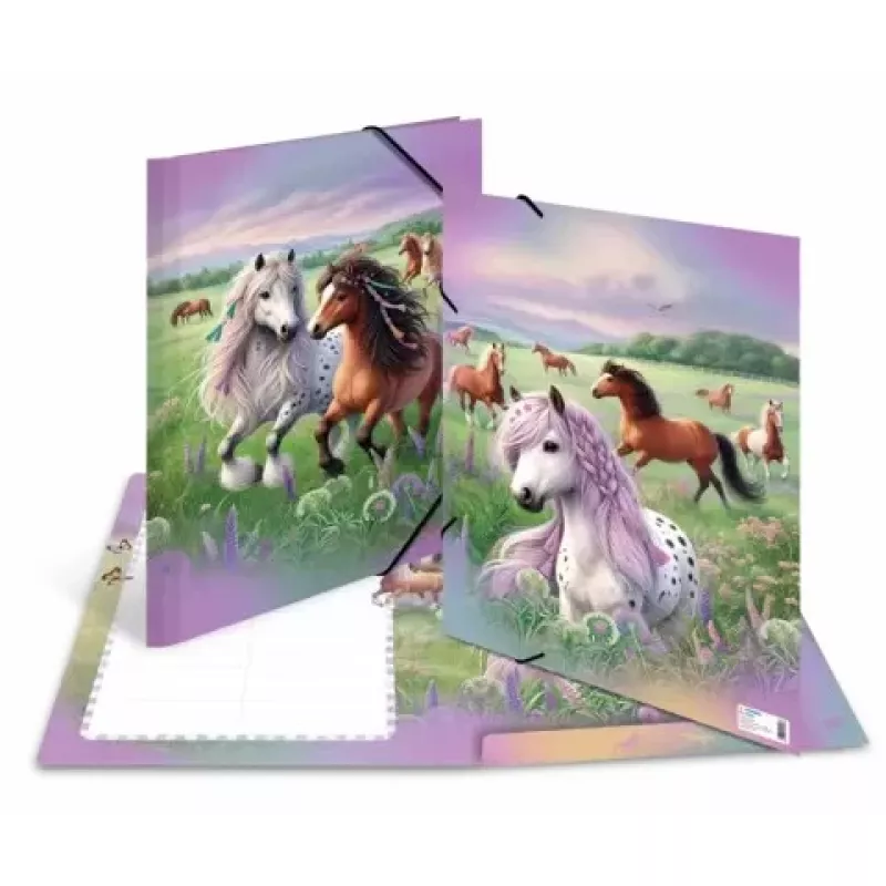 Pasta HERMA com elástico A3 cartão Horse World