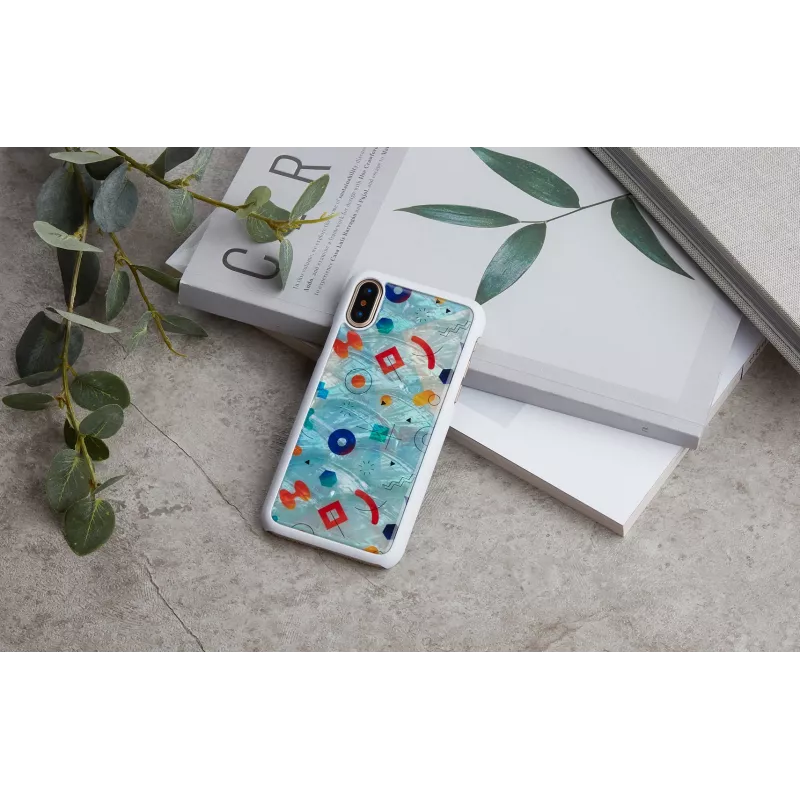Capa para telemóvel iKins para iPhone XS / iPhone X S – branco poppin rock cobertura traseira de proteção