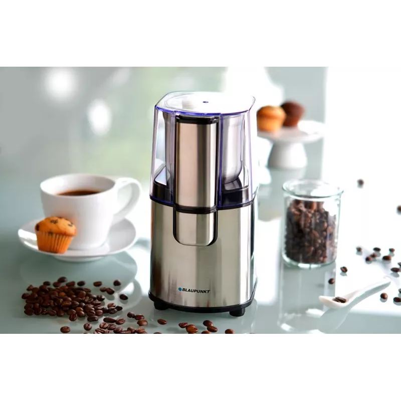 Moinho de lâminas BLAUPUNKT FCG701 — 200 W, capacidade de 85 g de café em grão, lâminas de aço inoxidável, prateado