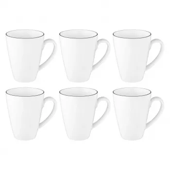 Conjunto de 6 canecas com asa SELECT SELTMANN LIDO BLACK LINE – canecas de cerâmica, conjunto de 6 peças