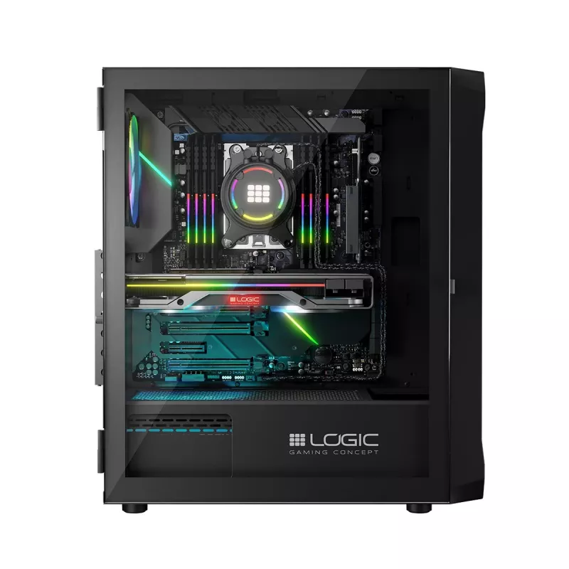 Caixa LOGIC CONCEPT Portos ARGB ATX Mid-Tower, preto