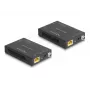 Conjunto transmissor e recetor AV DELOCK 65955 — Extensor HDMI Cat6/Cat6a, até 3840×2160, com fios, alimentação Micro-USB-B