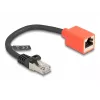 Cabo de rede DeLOCK adaptador de proteção de dispositivo RJ45 Cat.6A S/FTP 20 cm preto vermelho