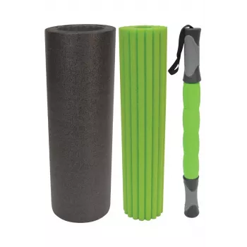 Schildkröt Fitness conjunto de 3 rolos de massagem preto, espuma verde 1 unid.
