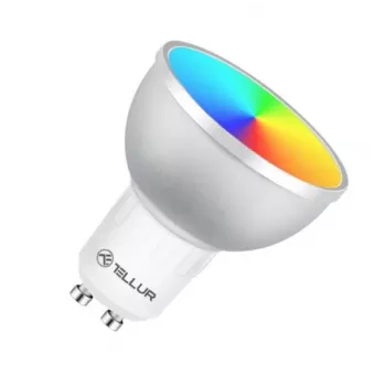 Lâmpada inteligente LED Tellur GU10 5W RGB regulável – casquilho GU10, 5 W, RGB, controlo inteligente