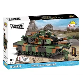 Conjunto de construção Cobi M1A2 SEPV3 Abrams modelo com 1.065 blocos