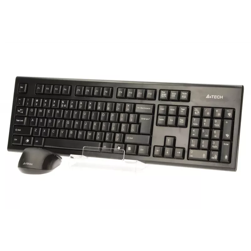 Conjunto de teclado e rato A4Tech 7100N RF Wireless QWERTY inglês preto