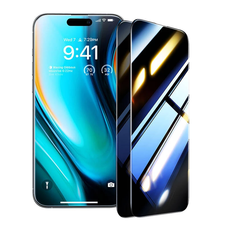 Película de proteção de ecrã com vidro de privacidade Torras Install Master para iPhone 16 Plus (modelo X00FX1563)