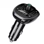 USAMS US-CC115 C21 Transmissor FM para automóvel com carregador USB duplo, Bluetooth 5.0, 3,4 A, preto