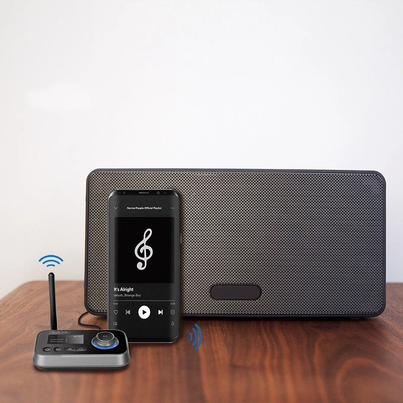 Transmissor/receptor de áudio Bluetooth LogiLink BT0062 BT 5.0 alcance 10 m
