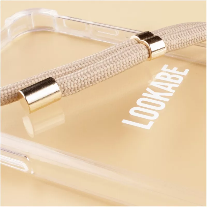 Capa com alça Lookabe loo007 dourado nude para iPhone 7/8 Plus – capa de telefone portátil com fita