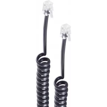 Cabo espiral para auscultador de telefone shiverpeaks ®-BASIC-S 2x 4P4C, branco, 4,0 m (BS70134)