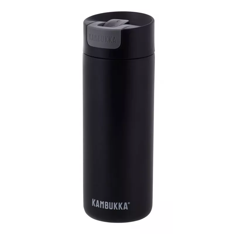 Garrafa a vácuo Kambukka Olympus 500 ml — aço inoxidável 18/10, isolamento a vácuo, preto, base antiderrapante