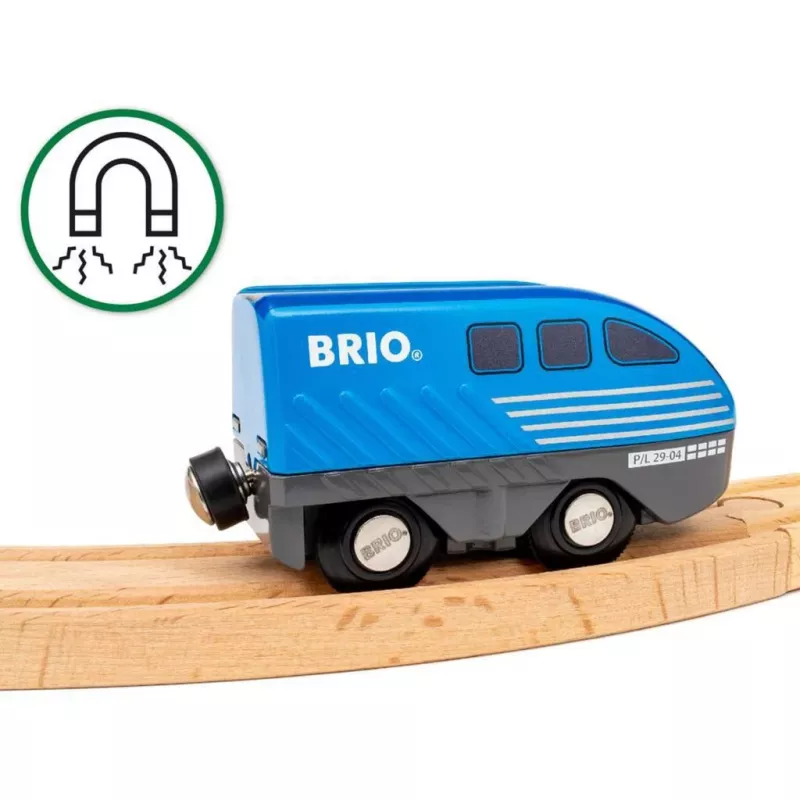 Comboio BRIO World Pull Back Train preto azul 36019