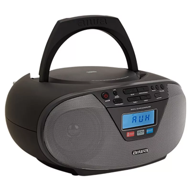 Micro-sistema de áudio Aiwa BBTU-400BK, leitor CD/MP3/FM-PLL/BT (Preto)