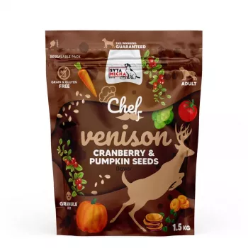 SYTA MICHA Chef Veado com arando e sementes de abóbora – Alimento seco para cães – 1,5 kg
