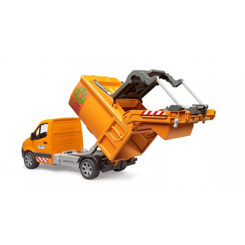 Veículo de modelo BRUDER MB Sprinter Camião do lixo BR-02682, réplica de brinquedo à escala