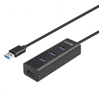 Hub de interfaces UNITEK Y-3089V01 USB 3.2 Gen 1 (3.1 Gen 1) Type-A 5000 Mbit/s preto