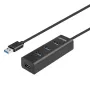 Hub de interfaces UNITEK Y-3089V01 USB 3.2 Gen 1 (3.1 Gen 1) Type-A 5000 Mbit/s preto
