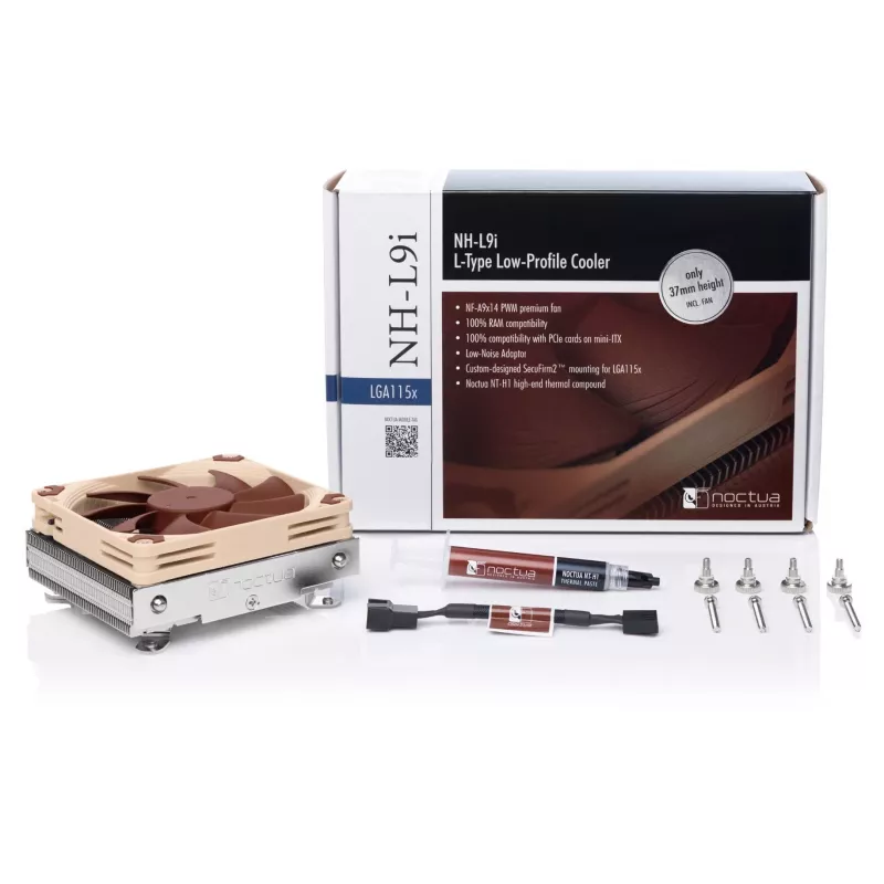 Dissipador de CPU Noctua NH-L9i 9,2 cm bege, castanho, prateado