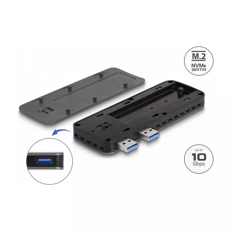 Caixa para SSD DeLOCK USB 3.2 Gen 2 para PlayStation5 M.2 NVMe sem ferramentas