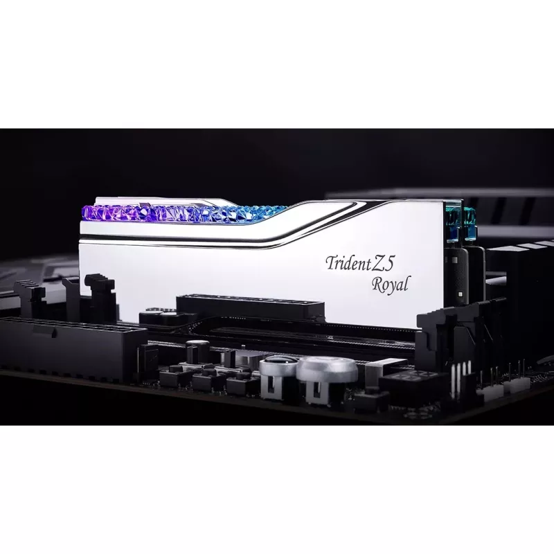 DIMM 32 GB DDR5-6400 (2x 16 GB) Dual-Kit, memória prateada, F5-6400J3239G16GX2-TR5S, Trident Z5 Royal, INTEL XMP