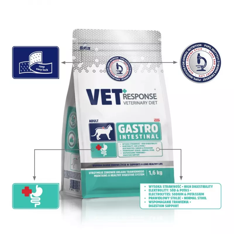 VET RESPONSE Gastrointestinal - Alimento seco para gatos - 1,6 kg