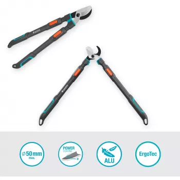 Gardena Tesoura de poda TeleCut Pro L cinzento/turquesa 65 cm - 90 cm (12041-88)