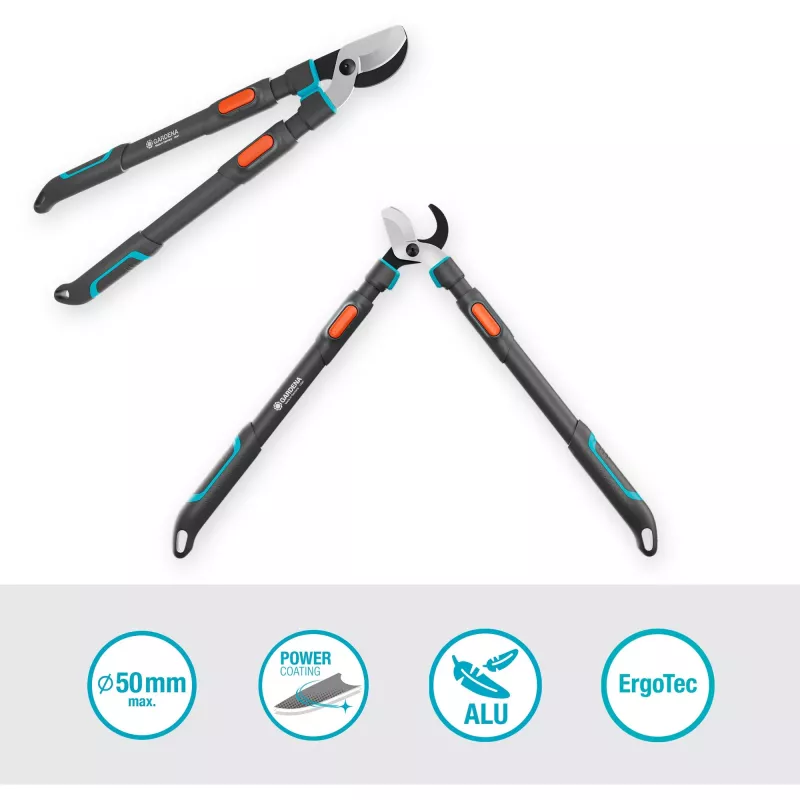 Gardena Tesoura de poda TeleCut Pro L cinzento/turquesa 65 cm - 90 cm (12041-88)