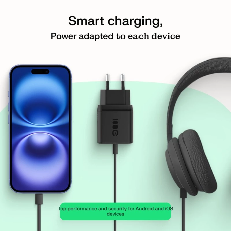 Fonte de alimentação Green Cell PowerSource Solo30 30W preta — carregador USB-C de porta única