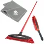 Conjunto de vassouras VILEDA Pet Pro 175388 — 3 peças, escova eletrostática e pano de microfibra, vermelho