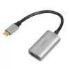 Cabo adaptador IBOX USB-C para HDMI, modelo IACFAK, USB-C (macho) para HDMI (fêmea), 4K 60 Hz, fichas retas, prateado