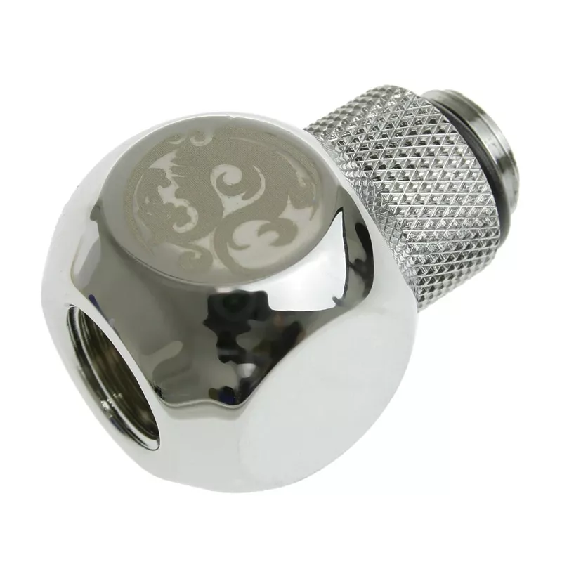 Adaptador Bitspower T G1/4 polegadas macho para 2x G1/4 polegadas fêmea - rotativo, TII, prateado brilhante