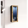 Vitrina Cama Meble VIGO 90 vidro, montagem na parede, 90×35×32 cm, preto/carvalho Wotan