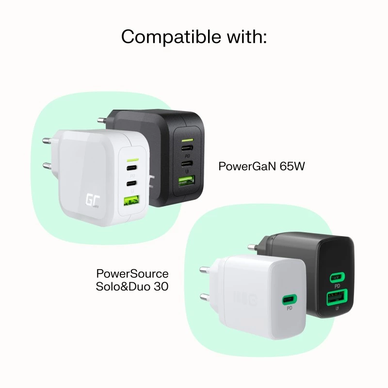 Cabo USB-C-USB-C PowerStream 100W entrançado 1,2m branco