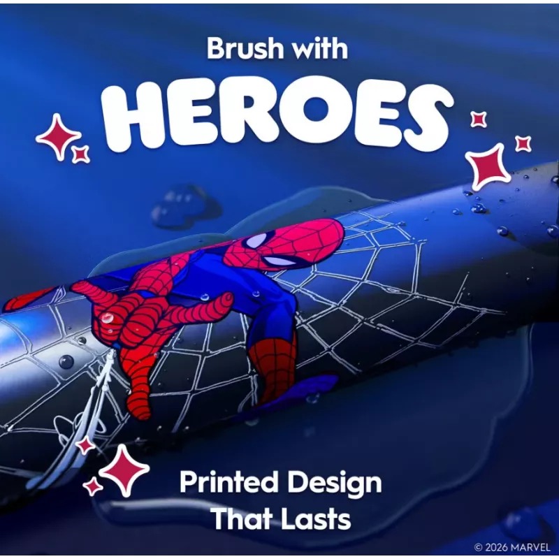 Escova de dentes elétrica BRAUN Oral‑B iO Kids Marvel Spiderman — recarregável, 3 modos, temporizador musical de 2 minutos, estojo de viagem, 1 cabeça de escova, iões de lítio