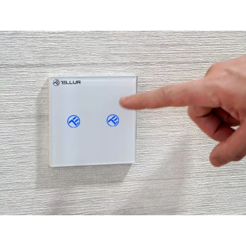 Interruptor inteligente WiFi Tellur SS2N — 2 portas, 1800 W no total, 10 A por canal