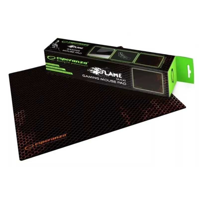 Tapete de rato gaming ESPERANZA EGP103R — tecido, 400×300 mm, 3 mm de espessura, superfície estampada, base antiderrapante, preto
