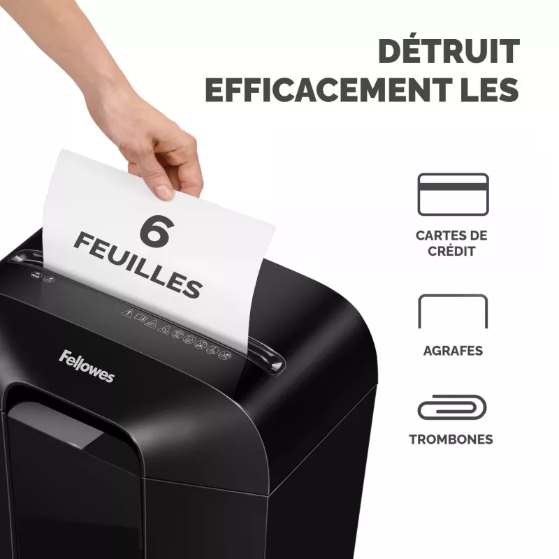 Powershred | LX25 | preto | 11,5 L | destruição de cartões de crédito | dB | processamento de papel Standard/saída 6 folhas por passagem | destruidora de partículas | garantia 24 meses