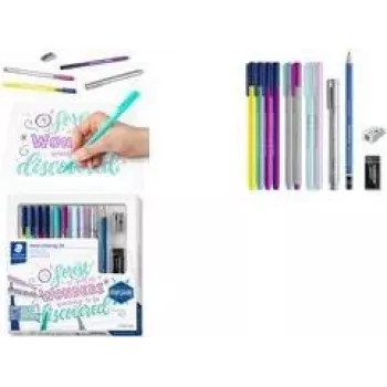 Conjunto de lettering manual Staedtler 100% PEFC – ferramentas para lettering de pincel e linhas finas