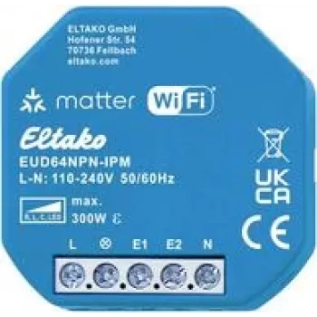 Módulo dimmer sem fios Eltako EUD64NPN-IPM 300W 230V para lâmpadas LED e incandescentes