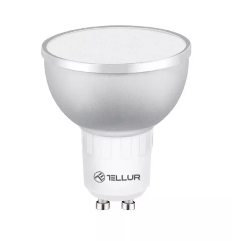 Lâmpada inteligente LED Tellur GU10 5W RGB regulável – casquilho GU10, 5 W, RGB, controlo inteligente
