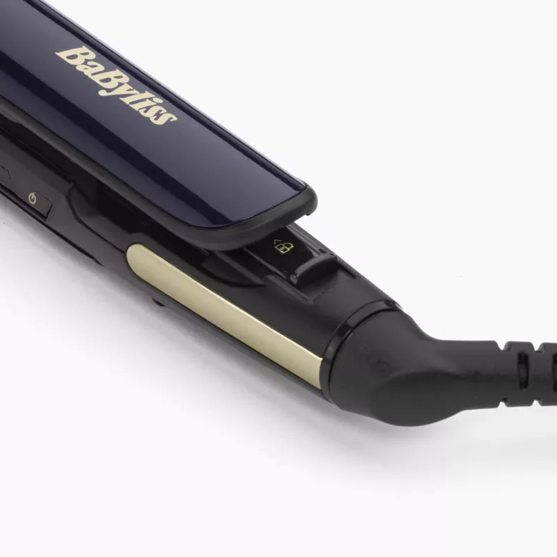 Alisador de cabelo BABYLISS ST484E — placas de cerâmica, tecnologia Warm, 230 V, cabo de 3,3 m, preto/dourado