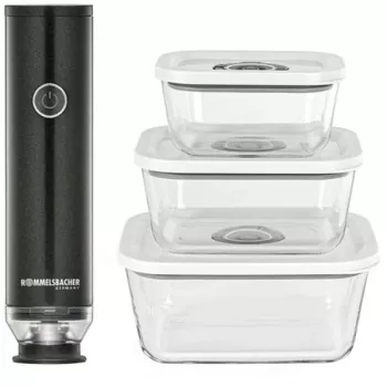 Máquina de vácuo manual Rommelsbacher VAC 253/S, a pilhas, antracite, com 3 recipientes de vidro