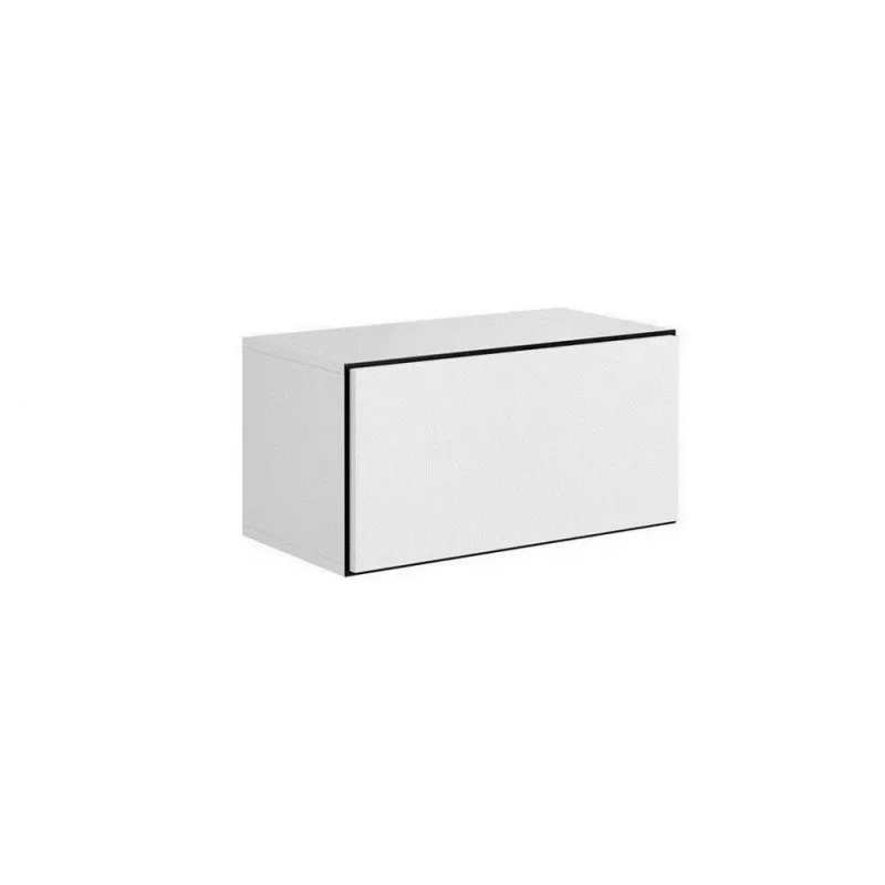 Armário de arrumação Cama Meble ROCO RO3, de chão encostado à parede, 75×37×39 cm, branco/preto/branco
